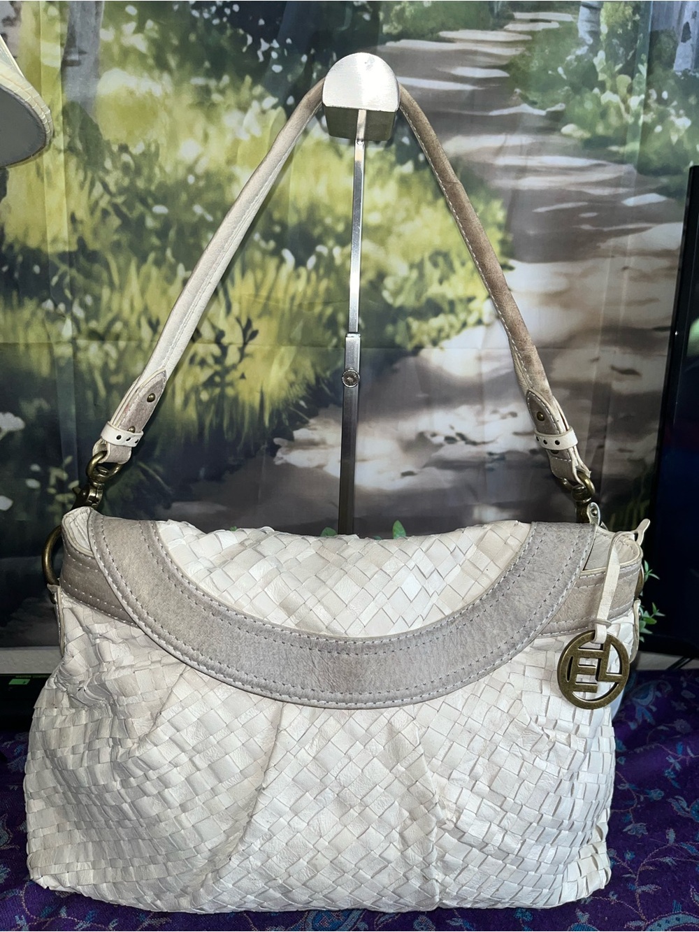Elliott Lucca vintage woven leather handbag
